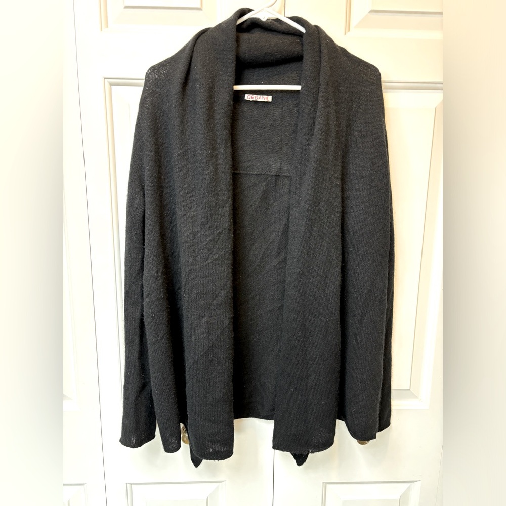 Organic by John Patrick Open Front Cashmere Cardigan Size L *Flaws*